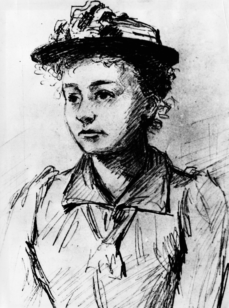 Ritratto di Marie Curie (1867-1934) nel 1892 durante una riunione di studenti polacchi a Parigi da Unknown Artist