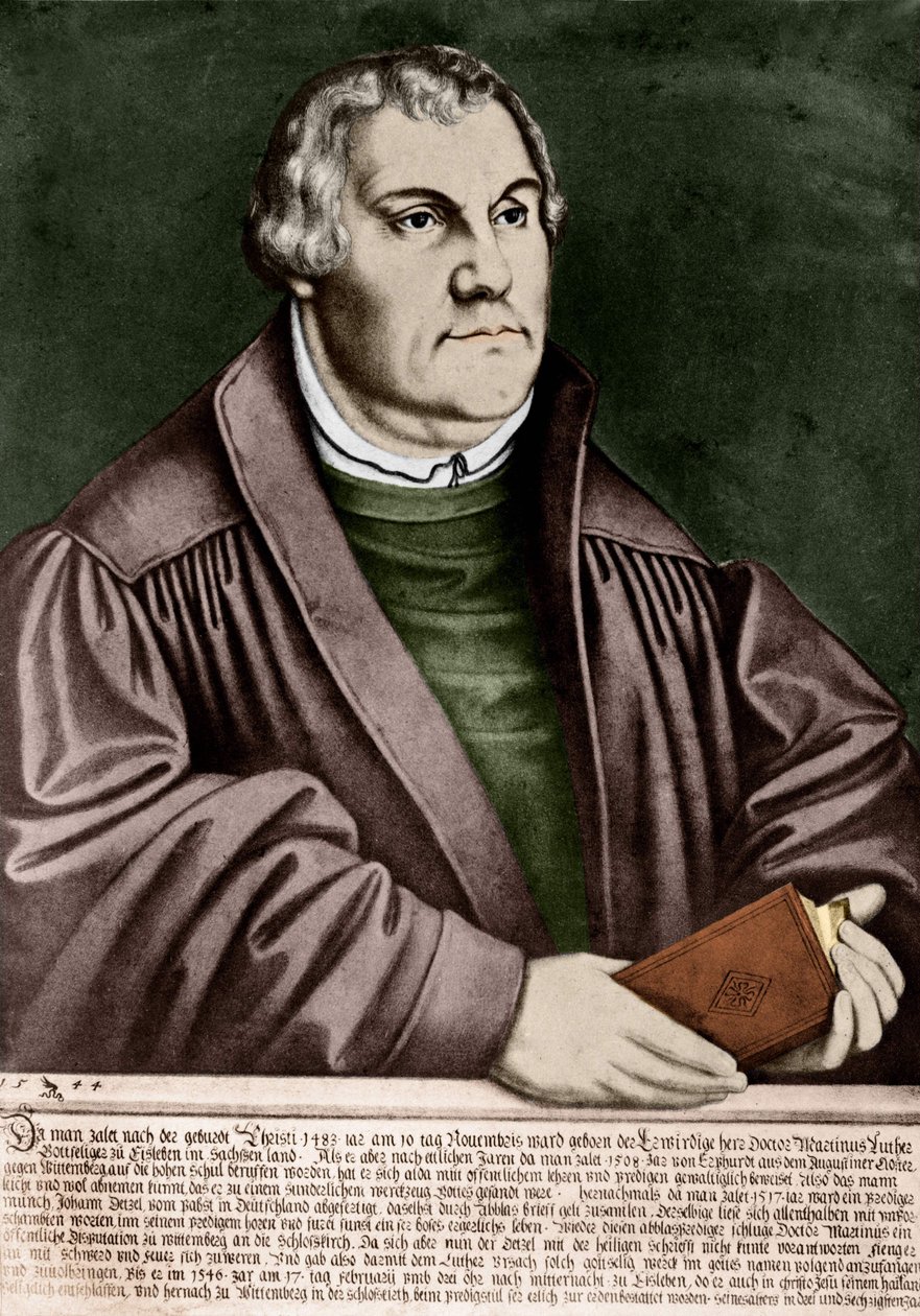 Ritratto di Martin Lutero (1483 - 1546) - Incisione del 1544 da Unknown artist