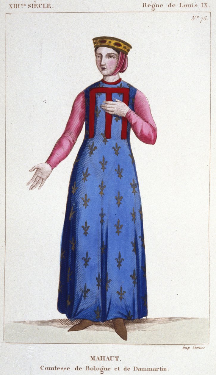 Ritratto di Matilde di Dammartin (ca. 1202-1259) o Mahaut, Contessa di Boulogne e di Dammartin (Matilde II) e d
