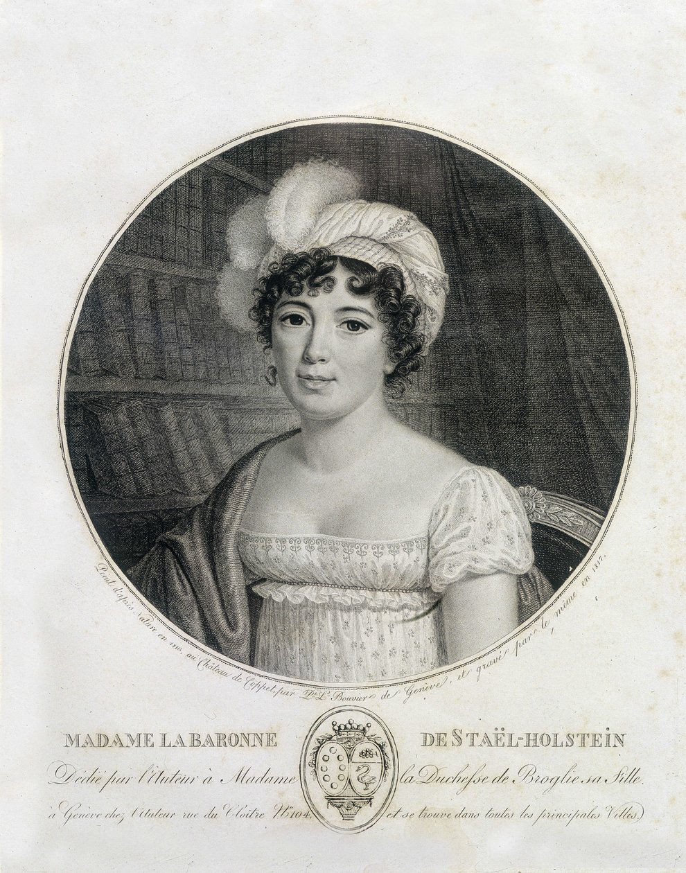 Ritratto di Mme de Staël - incisione da Unknown artist