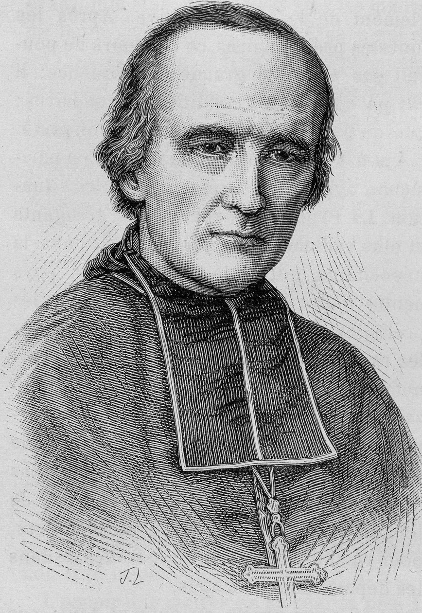 Ritratto di Monsignor Darboy (1813 - 1871), arcivescovo di Parigi. Incisione della fine del XIX secolo in 