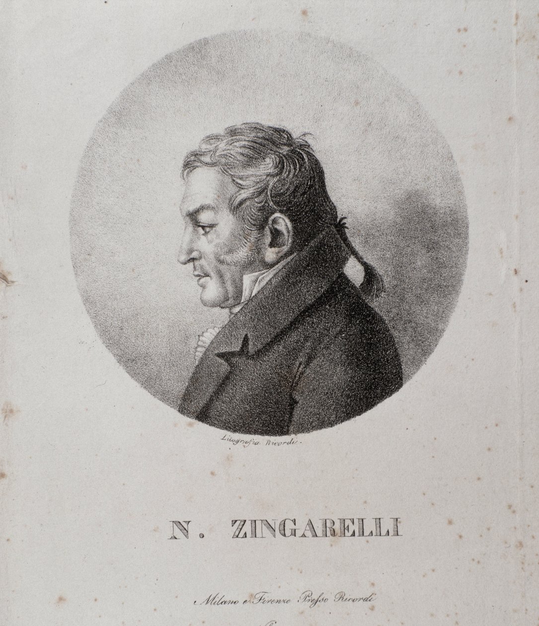 Ritratto di Nicola Antonio Zingarelli (incisione) da Unknown artist
