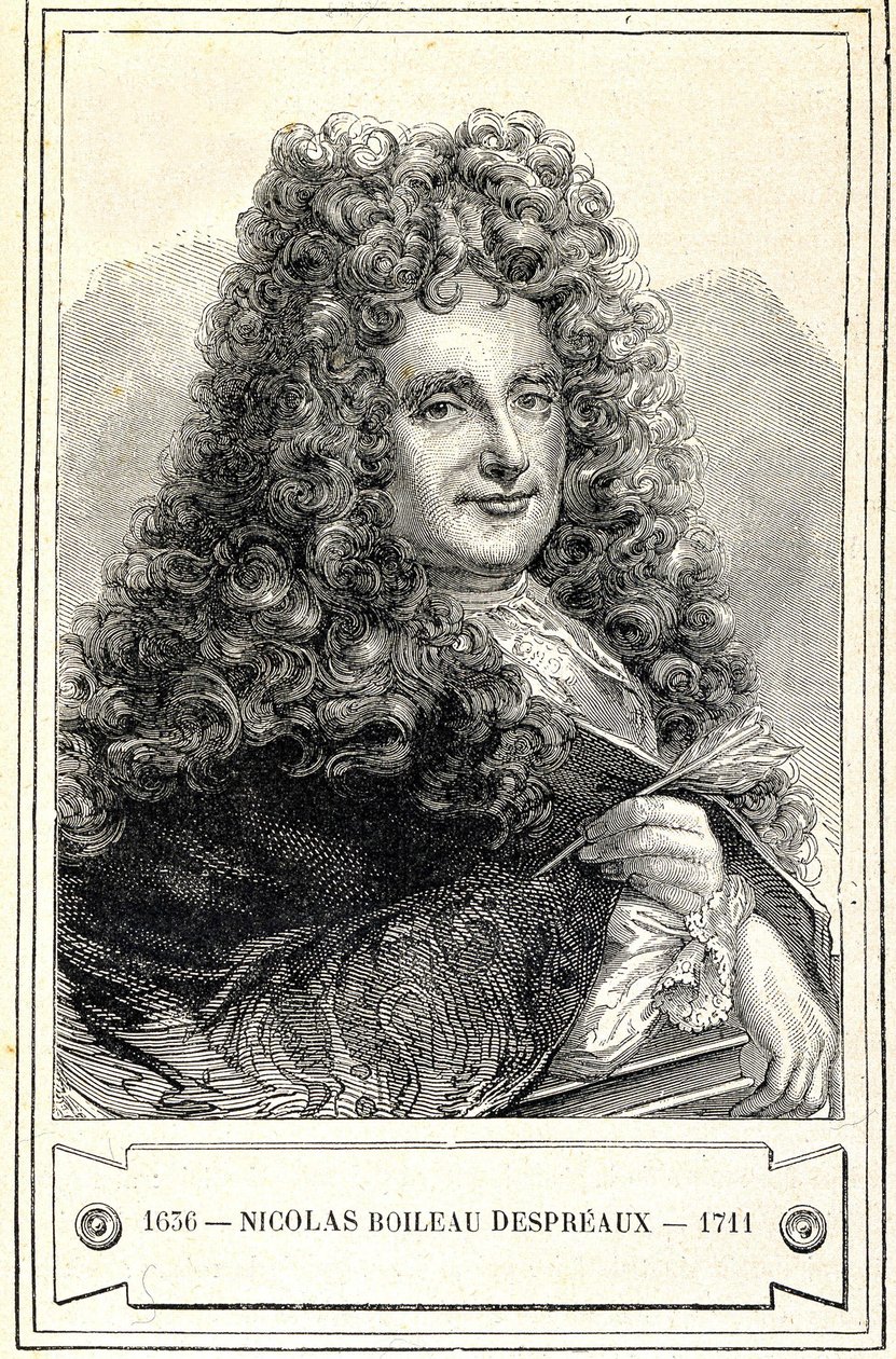 Ritratto di Nicolas Boileau Despreaux (1636 - 1711), incisione del XIX secolo da Unknown artist
