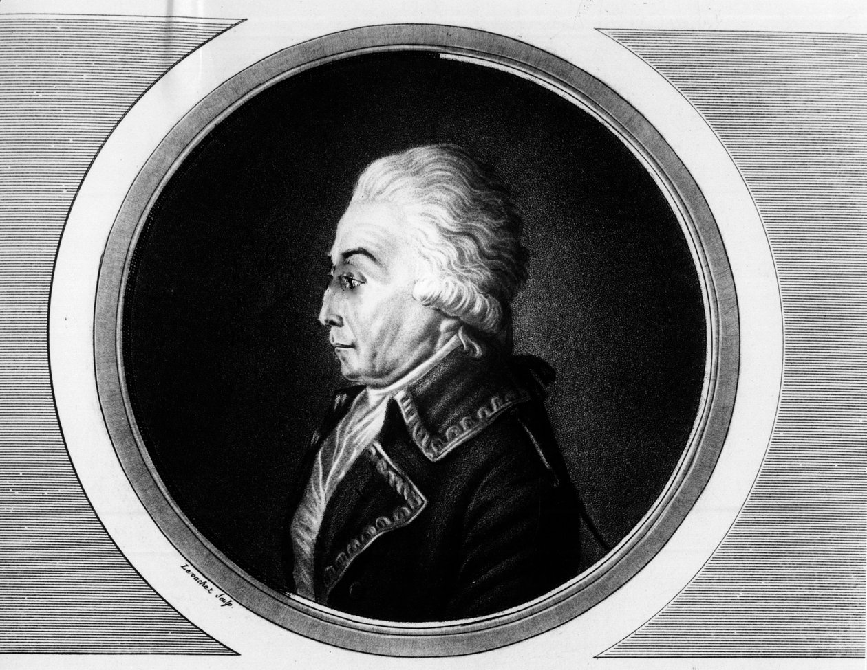 Ritratto di Nicolas Luckner (1722-1794) Maresciallo di Francia. Incisione in 