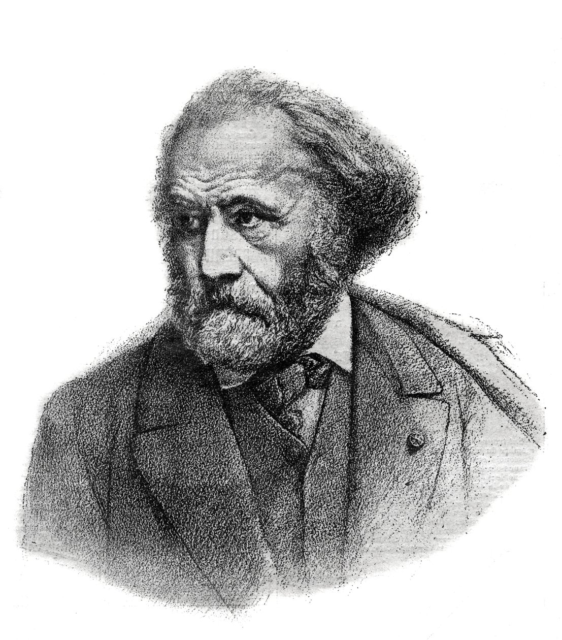 Ritratto di Paul Chenavard (1807-1895), pittore francese - incisione del 1895 da Unknown artist