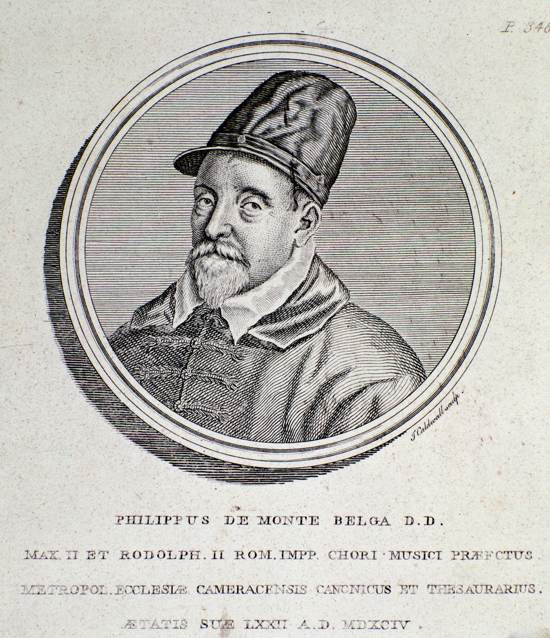 Ritratto di Philippe de Monte (incisione) da Unknown artist