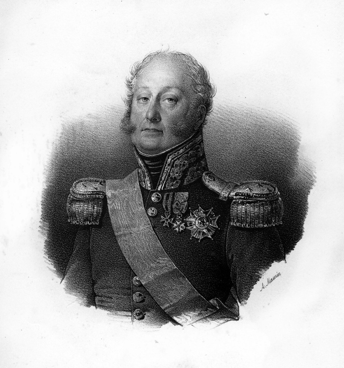 Ritratto di Pierre Claude, Conte Pajot, detto Pajol (1772-1844), generale francese, incisione del XIX secolo da Unknown artist