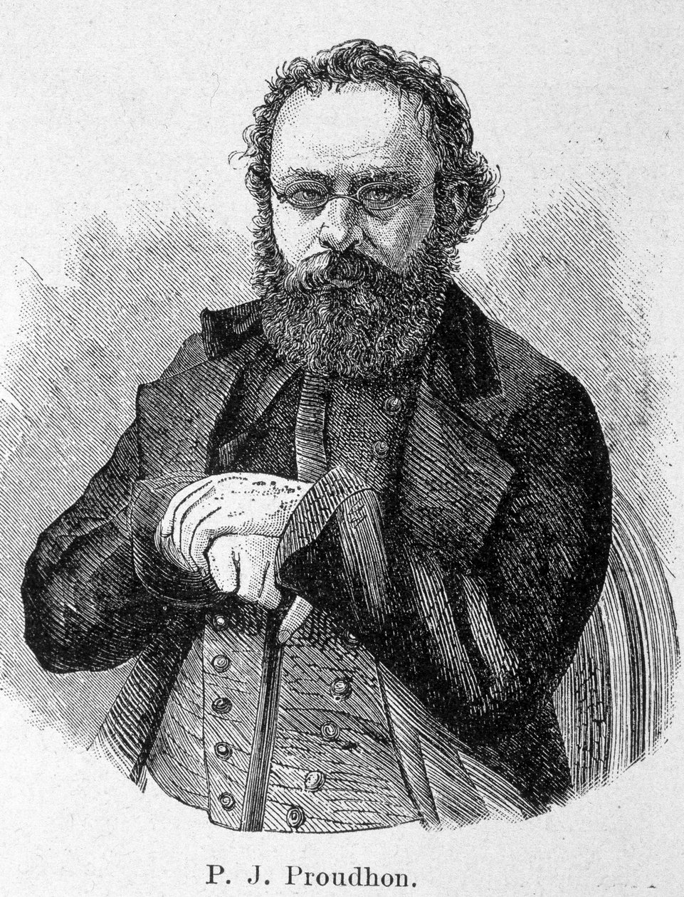 Ritratto di Pierre Joseph Proudhon (1809-1865), socialista francese da Unknown artist