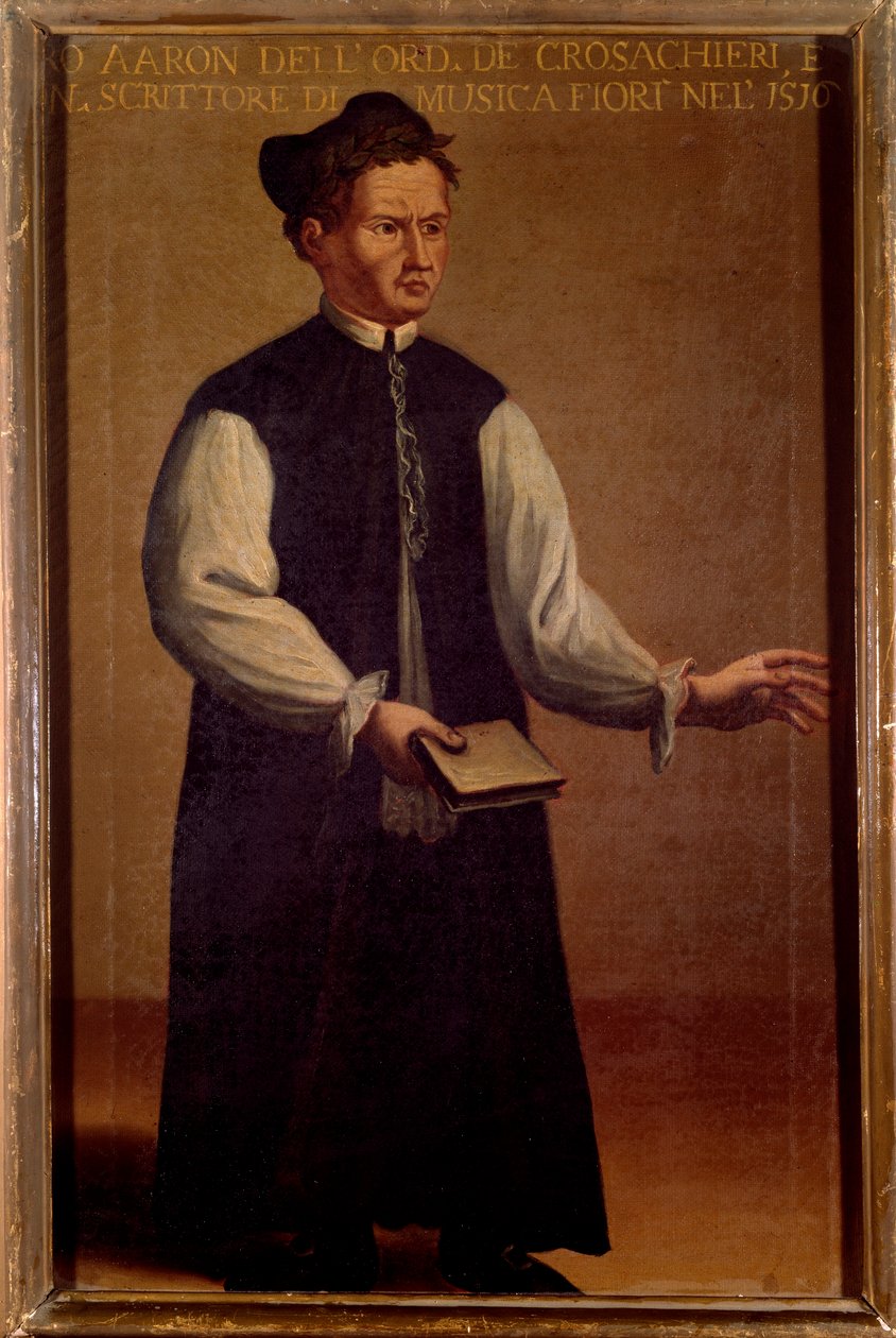 Ritratto di Pietro Aaron, teorico della musica italiana. Dipinto anonimo del XVI secolo da Unknown artist