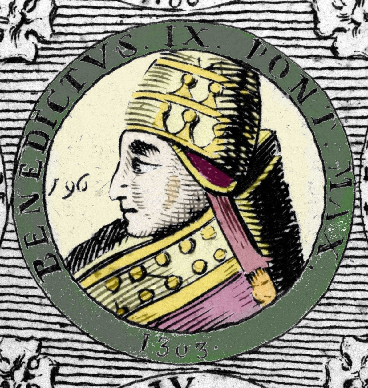 Ritratto di Papa Benedetto IX. Incisione del XIX secolo da Unknown artist