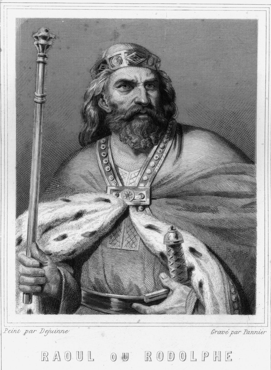 Ritratto di Raoul o Rodolfo di Borgogna (? - 936), Duca di Borgogna e Re di Francia - in "Storia dei Francesi" di Lavallée, incisione, sd da Unknown artist