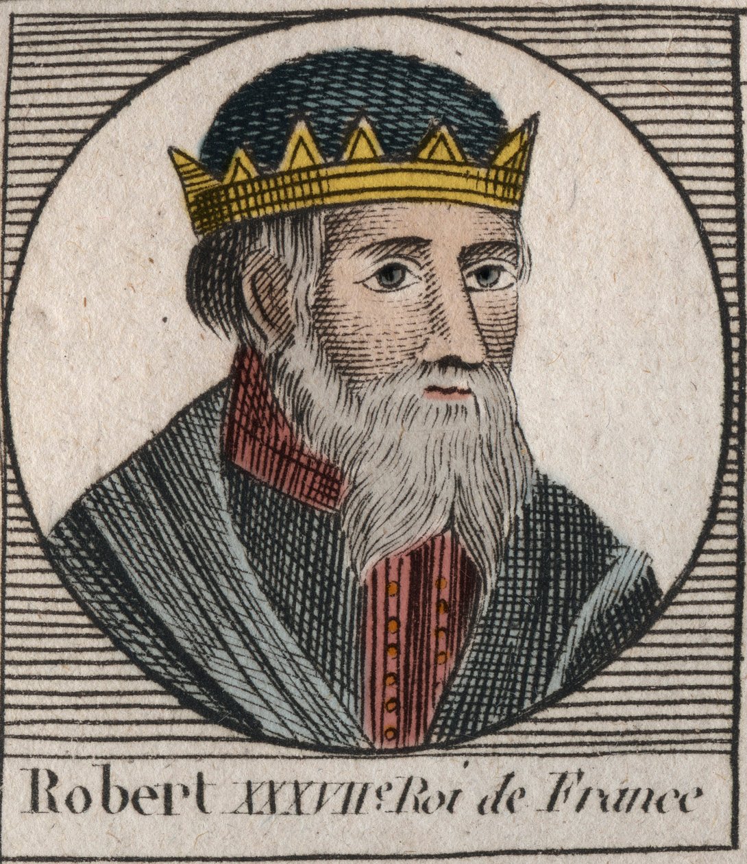 Ritratto di Roberto I (ca.860-923), Re di Francia Occidentale dal 922 al 923 - Roberto I, re di Francia Occidentale dal 922 al 923 - incisione da “Instruction sur l