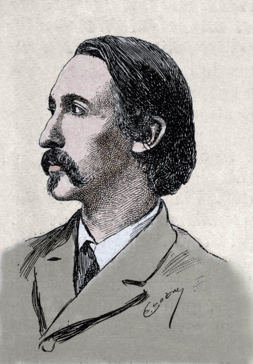 Ritratto di Robert Louis Stevenson (1850-1894), scrittore britannico da Unknown artist