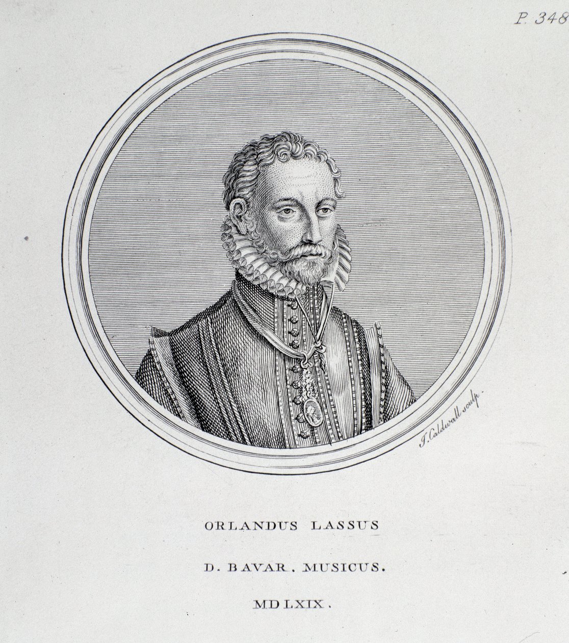 Ritratto di Roland de Lassus (Orlando di Lasso) (incisione) da Unknown artist