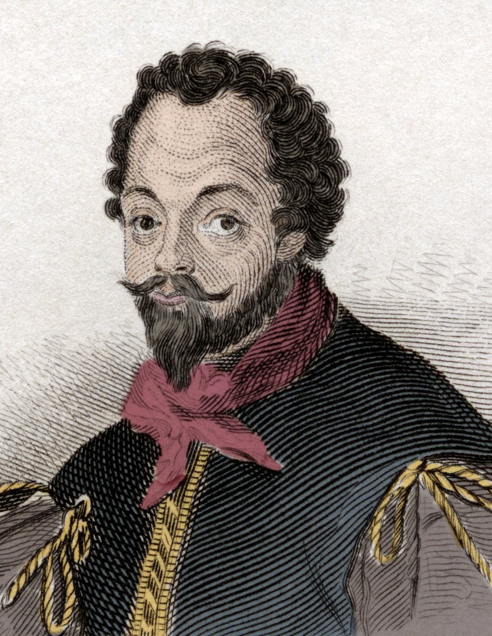 Ritratto di Sir Francis Drake (1540-1596), corsaro e navigatore inglese. Incisione del XIX secolo da Unknown artist