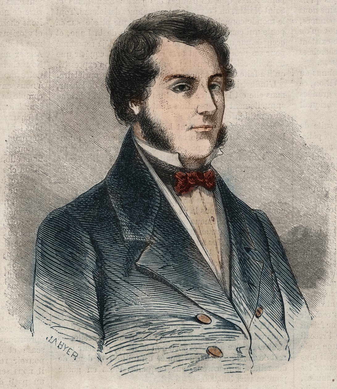 Ritratto di Sir James Brooke, noto come il Rajah di Sarawak (1803-1868) avventuriero britannico primo rajah bianco di Sarawak. Incisione in 