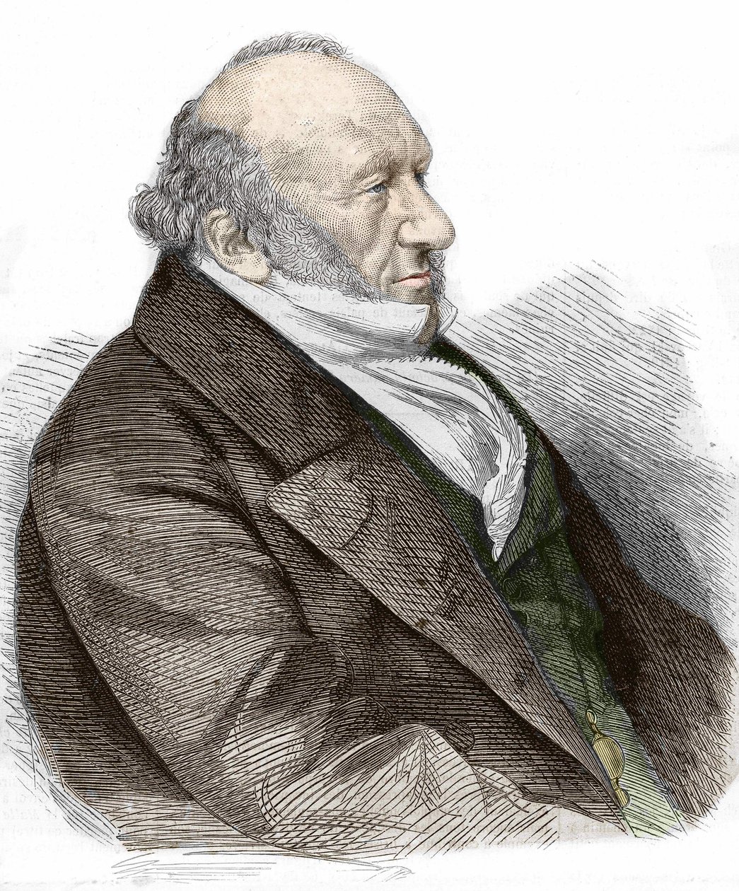 Ritratto di Sir Moses Montefiore (1784-1885) banchiere e filantropo inglese, di origine italiana. Incisione del 1867. da Unknown artist