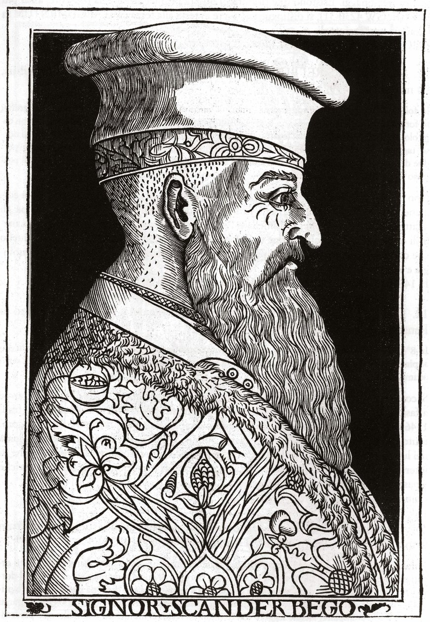 Ritratto di Skanderbeg (o Scanderbeg) (1403 - 1468), guerriero albanese da Unknown artist