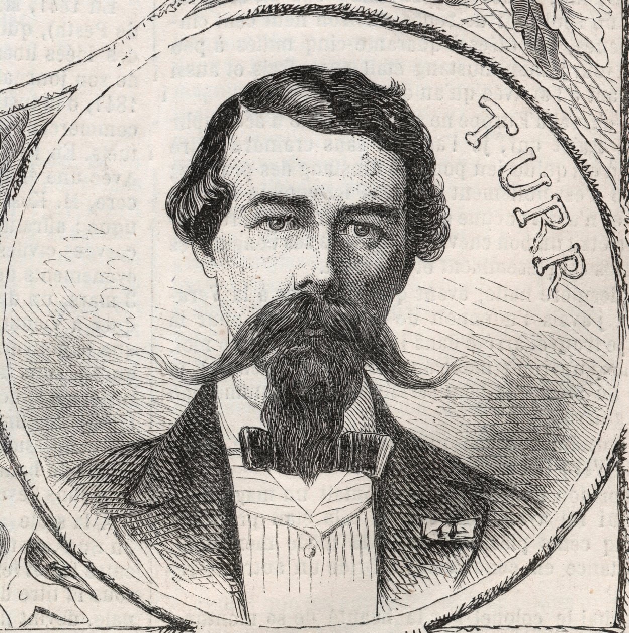 Ritratto di Stefan Istvan Turr, generale ungherese - Incisione in 