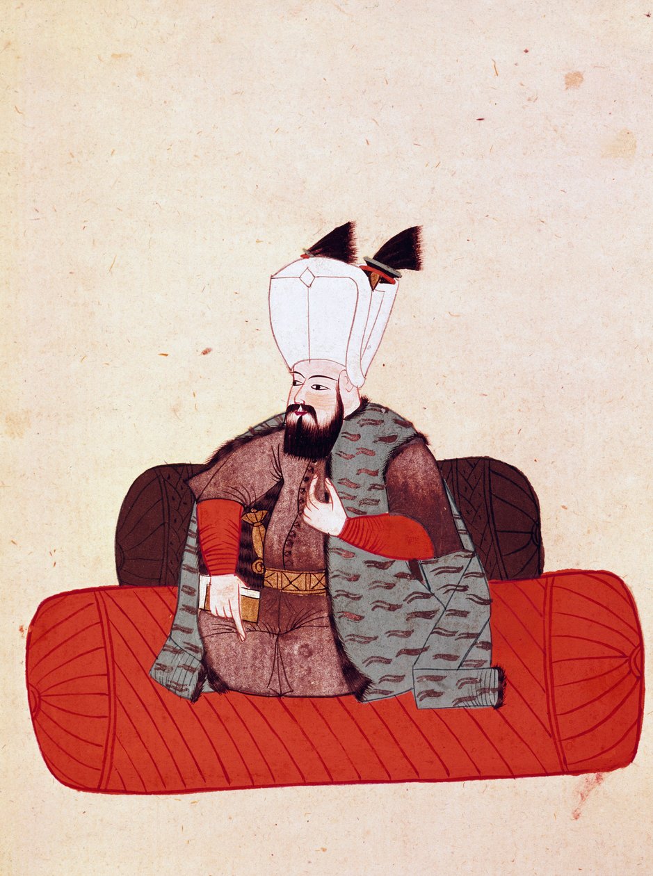 Ritratto del sultano Amurat III (1574-1595) Miniatura da un manoscritto Cicogna del 19° secolo (1828) dopo un originale del 17° secolo (1671). Venezia, Biblioteca Marciana da Unknown artist