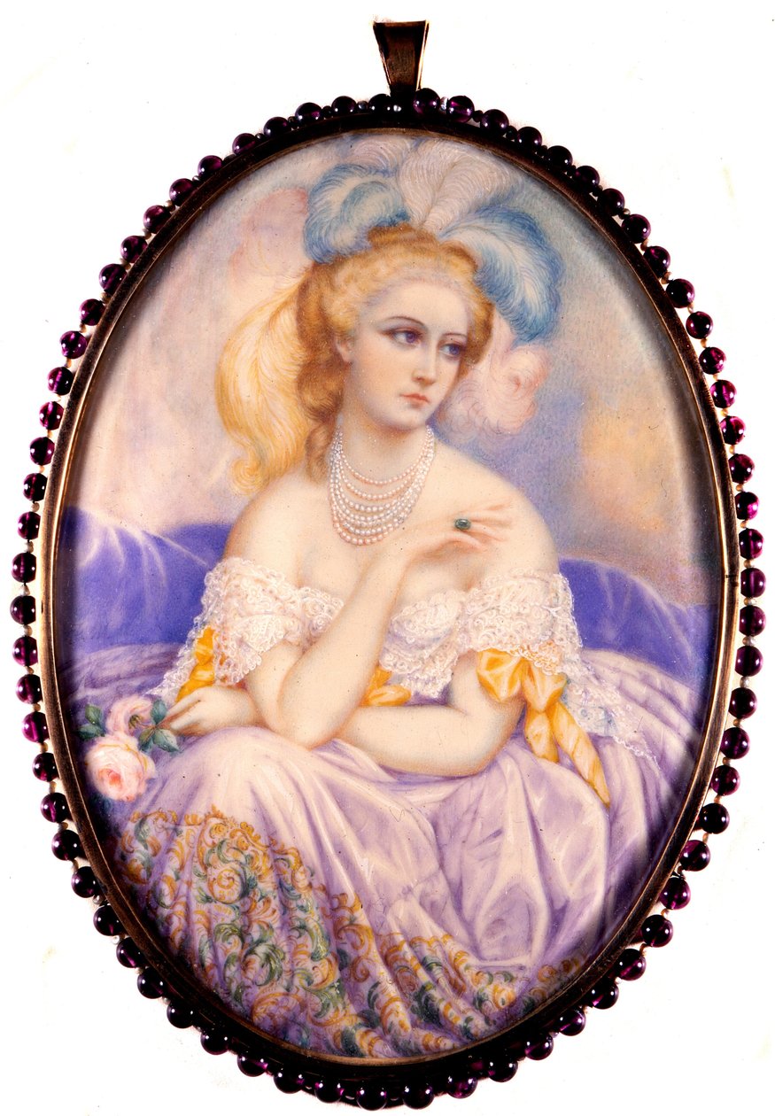 Ritratto della Contessa di Castiglione (1837-1899) (Virginia Elisabetta Luisa Carlotta Antonietta Teresa Maria Oldoini). Miniatura su avorio da Unknown artist