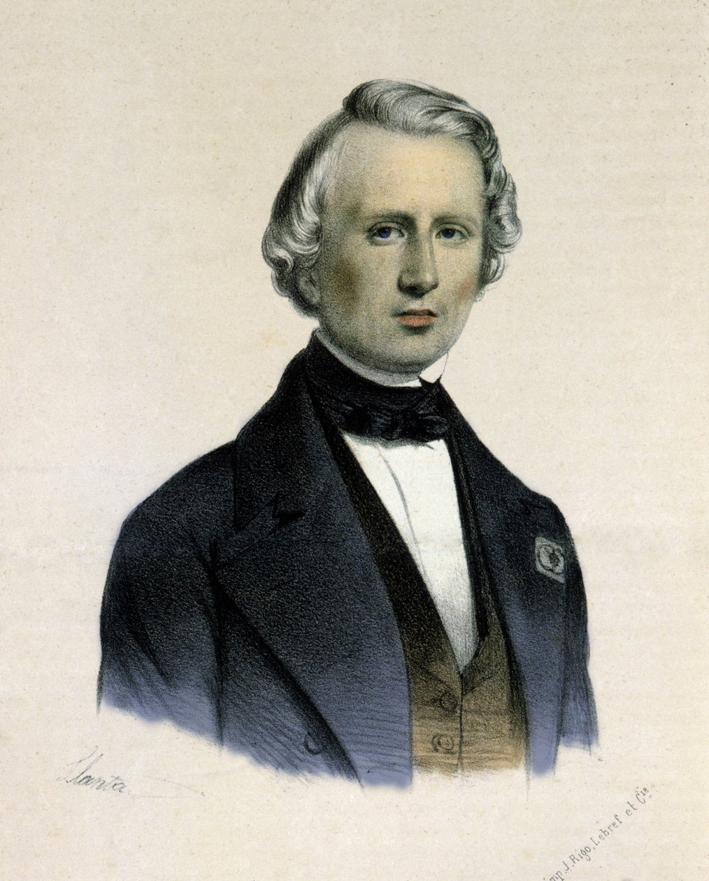 Ritratto di Urbain Jean Joseph Le Verrier, matematico e astronomo francese (1811-1877). Primo osservatore del pianeta Nettuno da Unknown artist