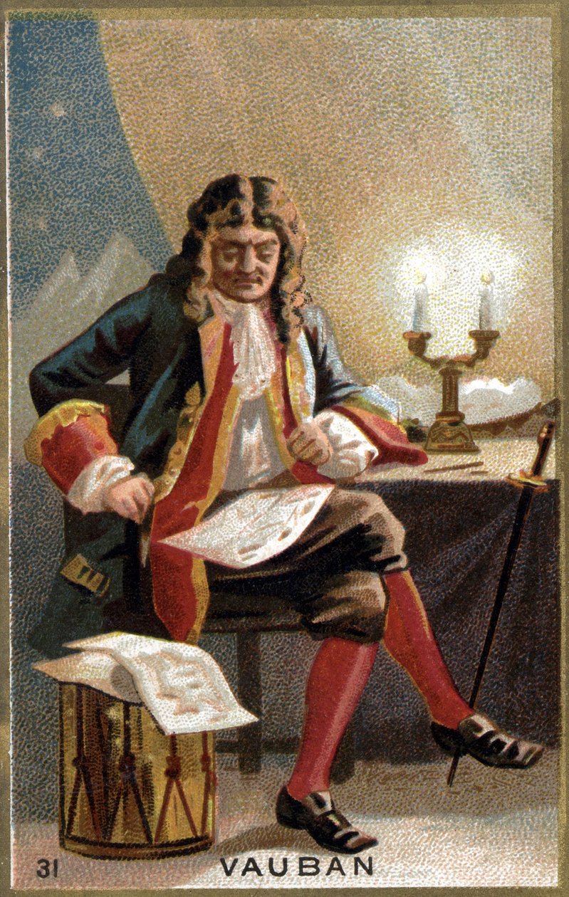 Ritratto di Vauban (1633 - 1707), Maresciallo di Francia e ingegnere militare (cromolitografia del XIX secolo) da Unknown artist
