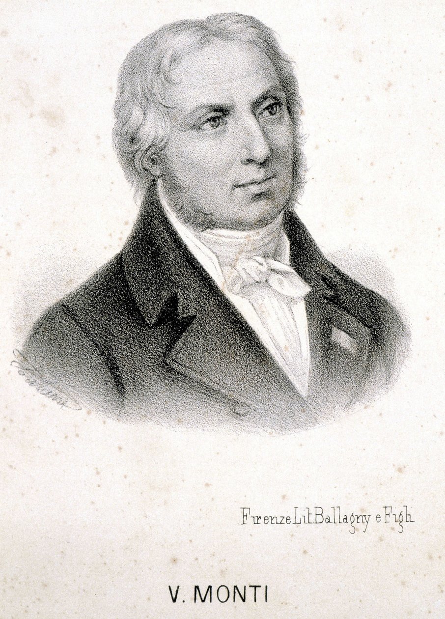 Ritratto di Vincenzo Monti (1754 - 1828), poeta italiano, incisione del XIX secolo da Unknown artist