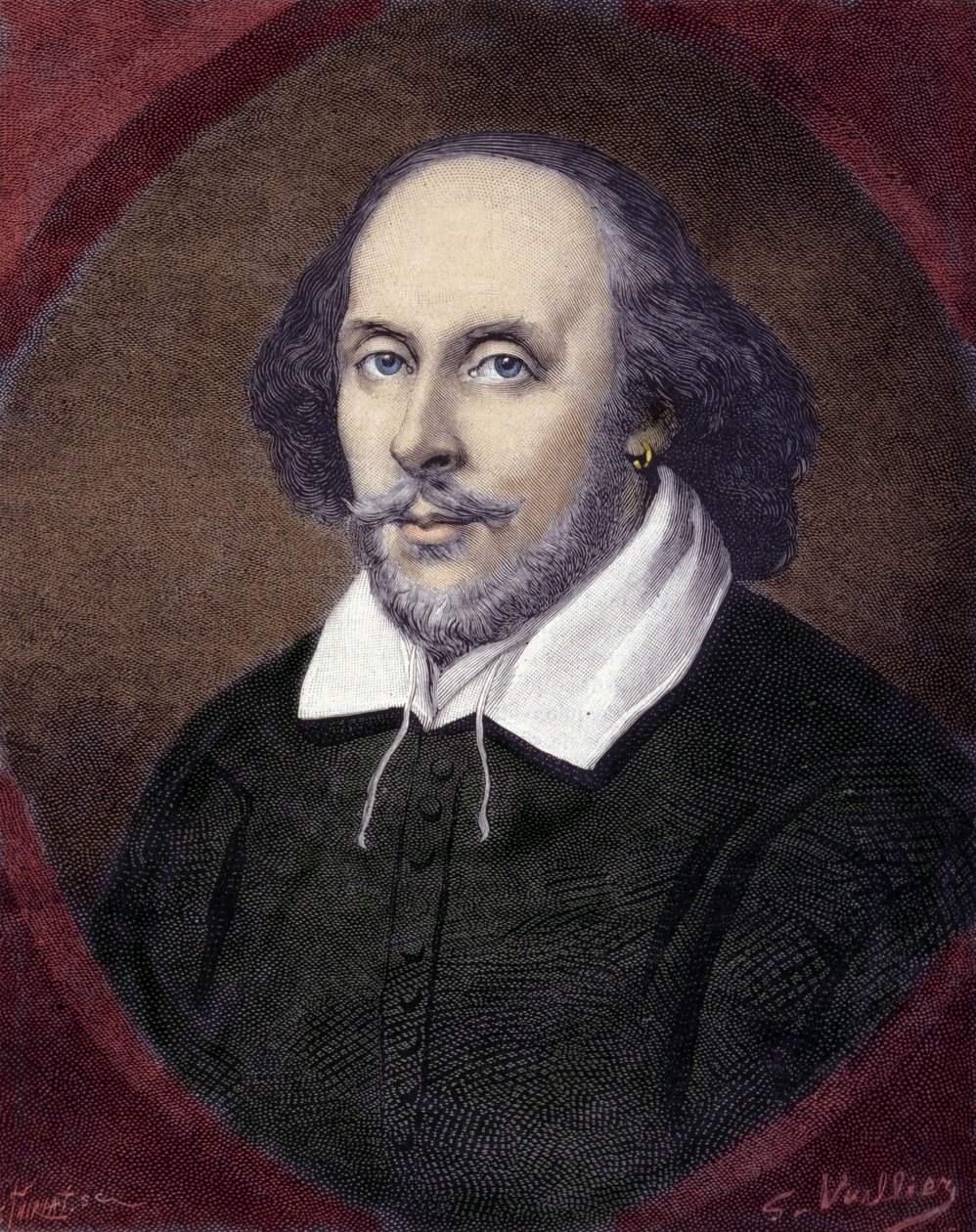Ritratto di William Shakespeare (1564-1616), drammaturgo inglese da Unknown artist