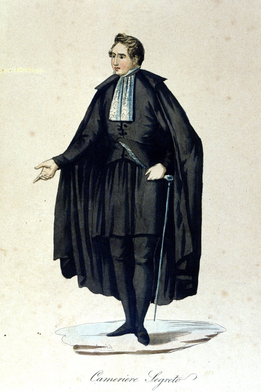 Ritratto di una camera segreta dello Stato Vaticano. Incisione del XIX secolo. da Unknown artist