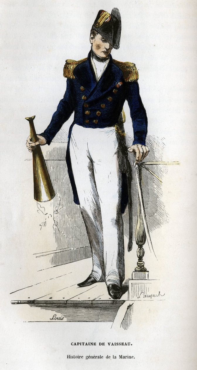 Ritratto di un capitano di nave. In "Histoire générale de la marine" di Van Tenac da Unknown artist