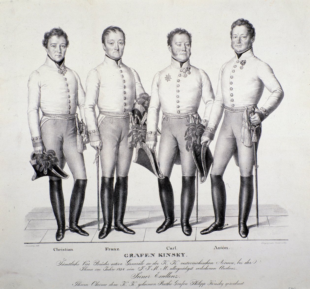 Ritratto dei principi della famiglia Kinsky della Boemia: Christian, Franz, Carl e Anton da Unknown artist