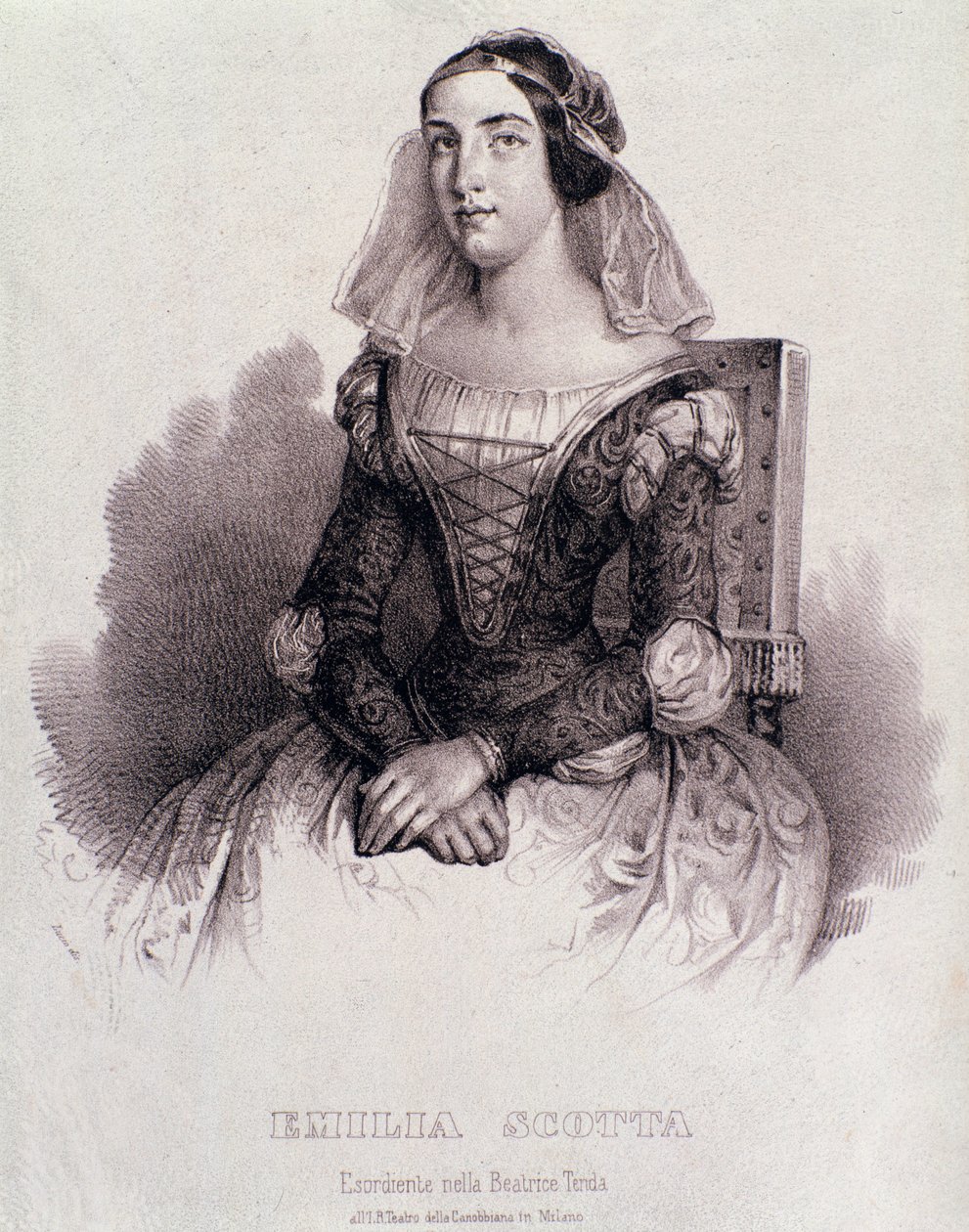 Ritratto della cantante Emilia Scotta nell