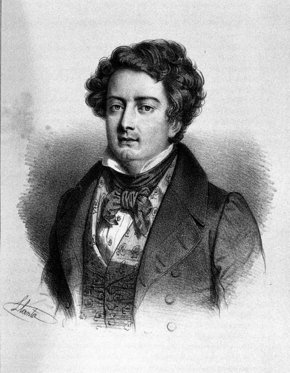 Ritratto del tenore francese Adolphe Nourrit (1802 - 1839). da Unknown artist