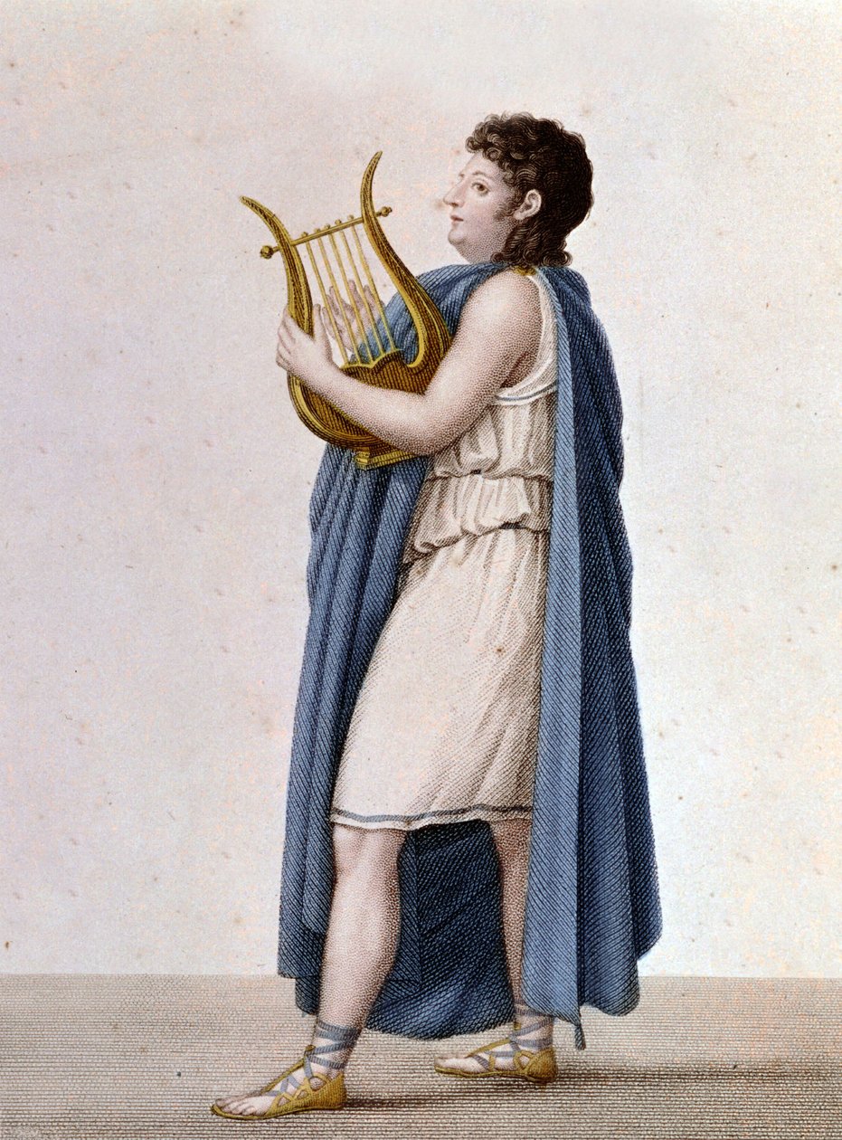 Ritratto del tenore francese Adolphe Nourrit (1802 - 1839) nel ruolo di Orfeo nell