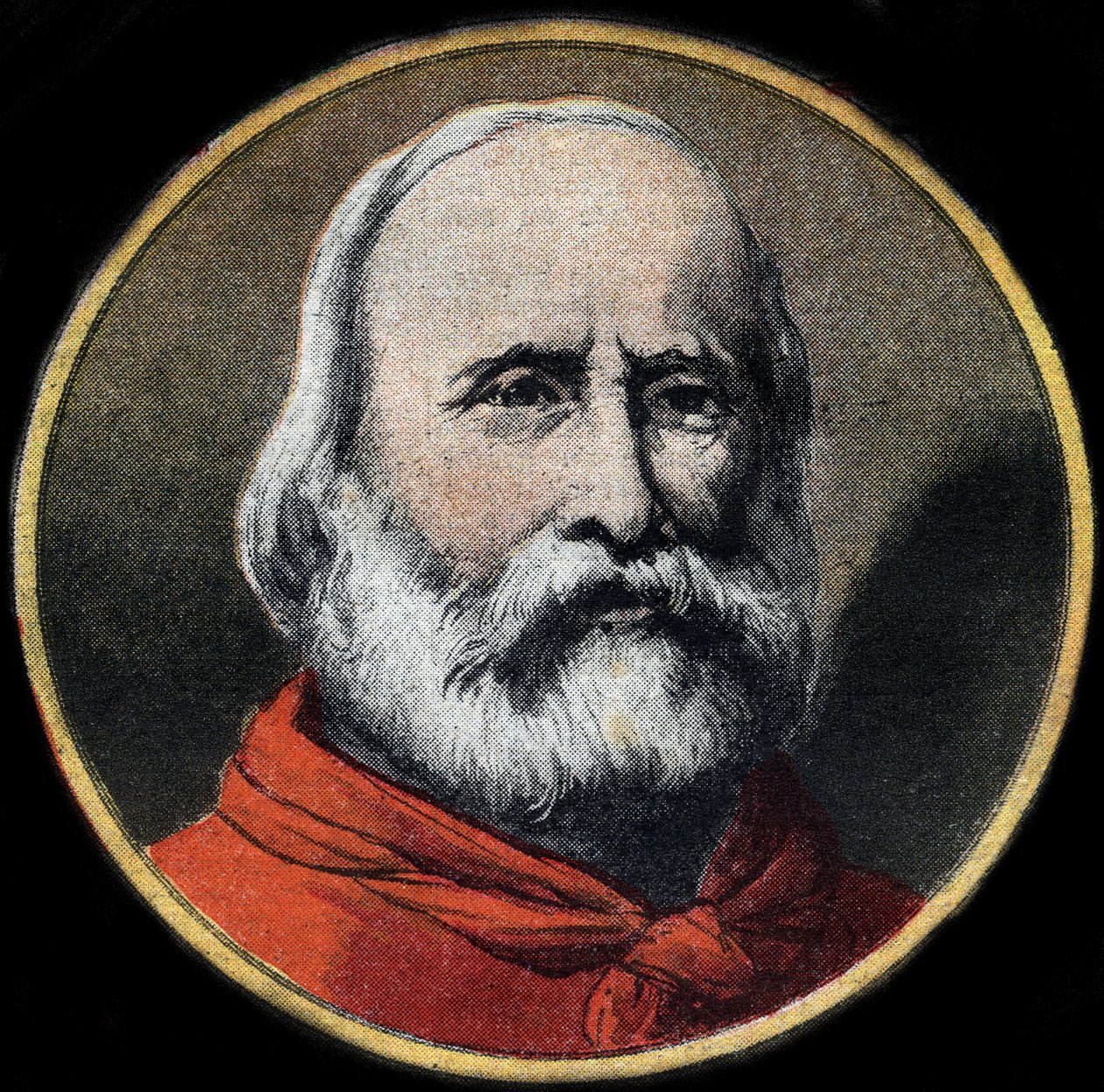 Ritratto del militare e politico italiano Giuseppe Garibaldi (1807-1882). Collezione privata. da Unknown artist