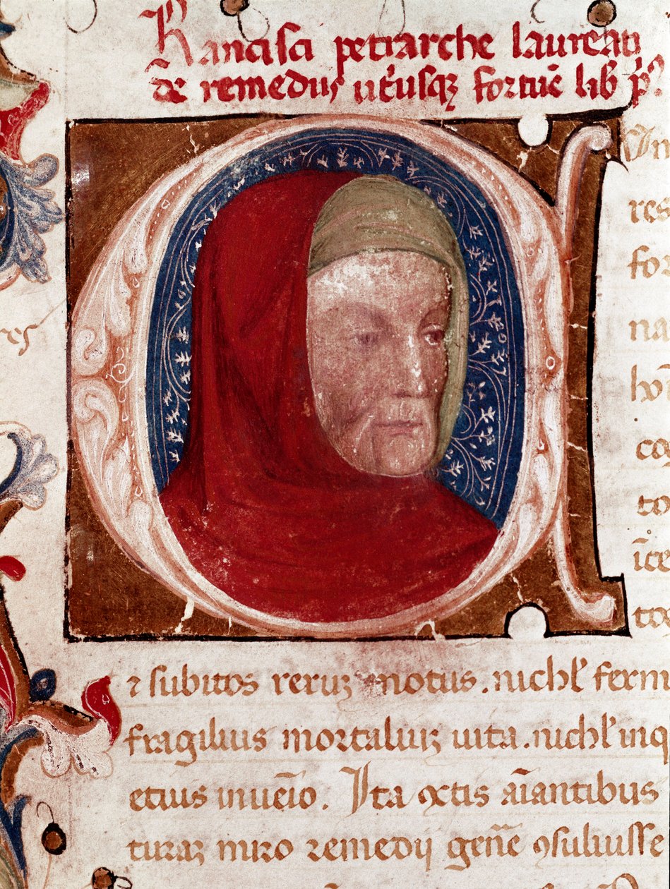 Ritratto del poeta italiano Francesco Petrarca (1304-1374) (dettaglio) da Unknown artist