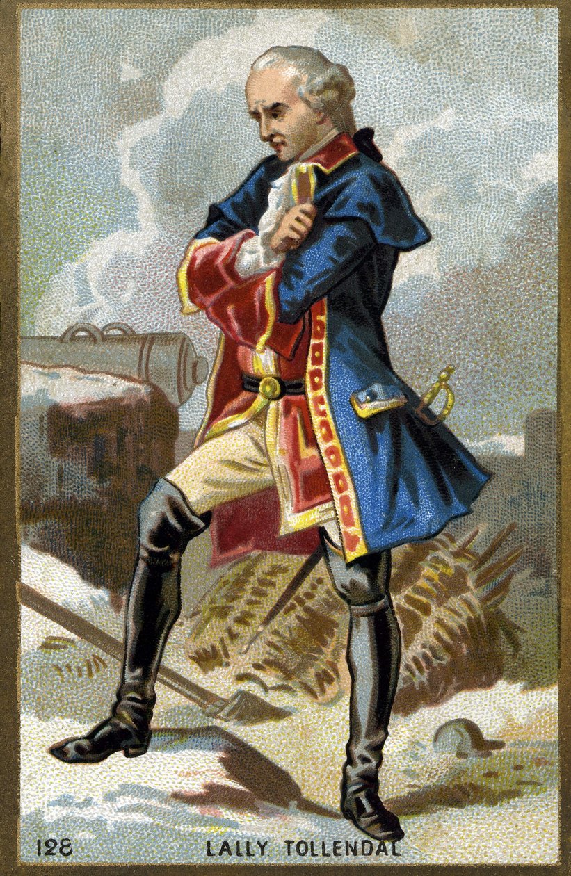 Ritratto del marchese di Thomas Arthur, barone di Tollendal, conte di Lally (1702-1766), generale francese di origine irlandese. Cromolitografia della fine del XIX secolo. da Unknown artist
