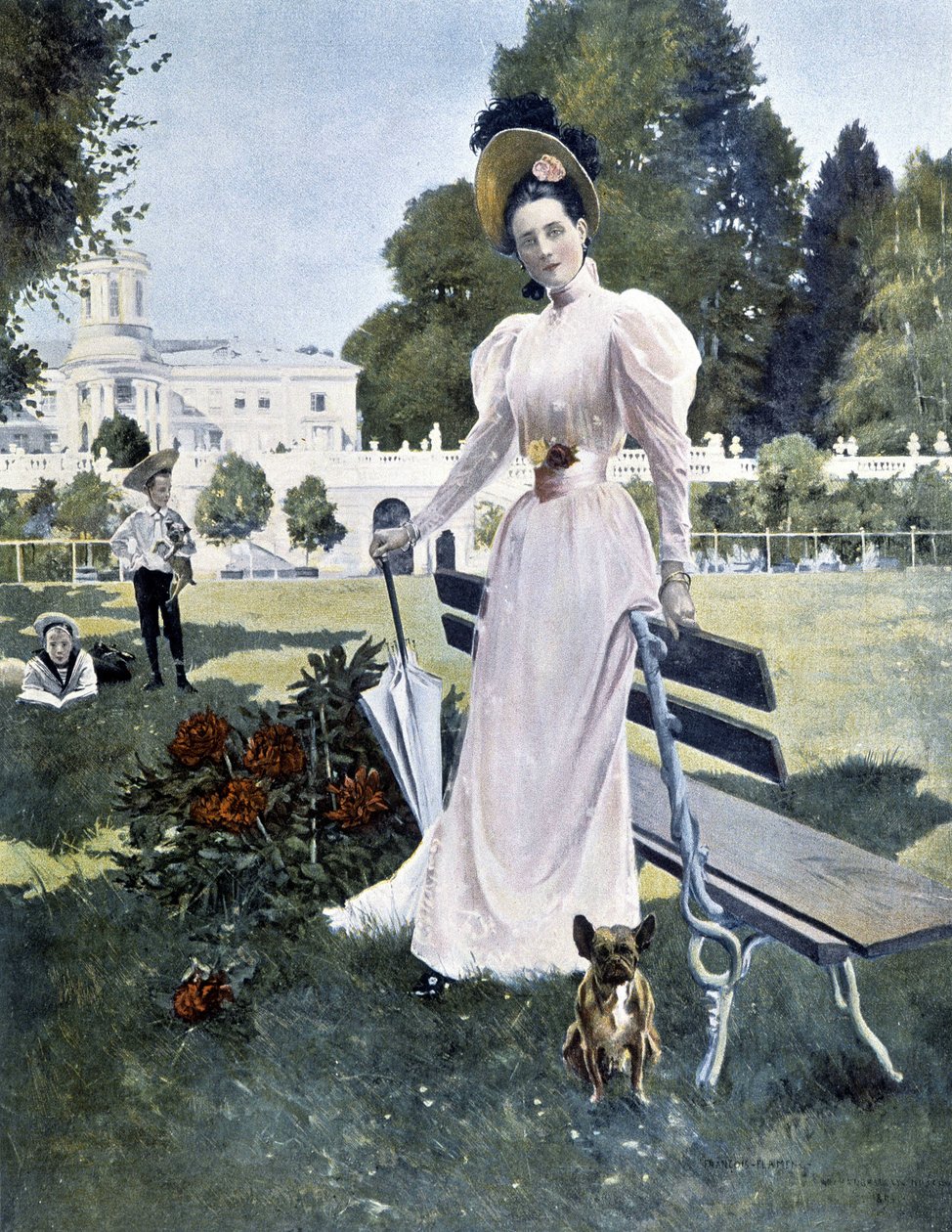 Ritratto della principessa russa Youssopoff in un parco nel 1844 da Unknown artist