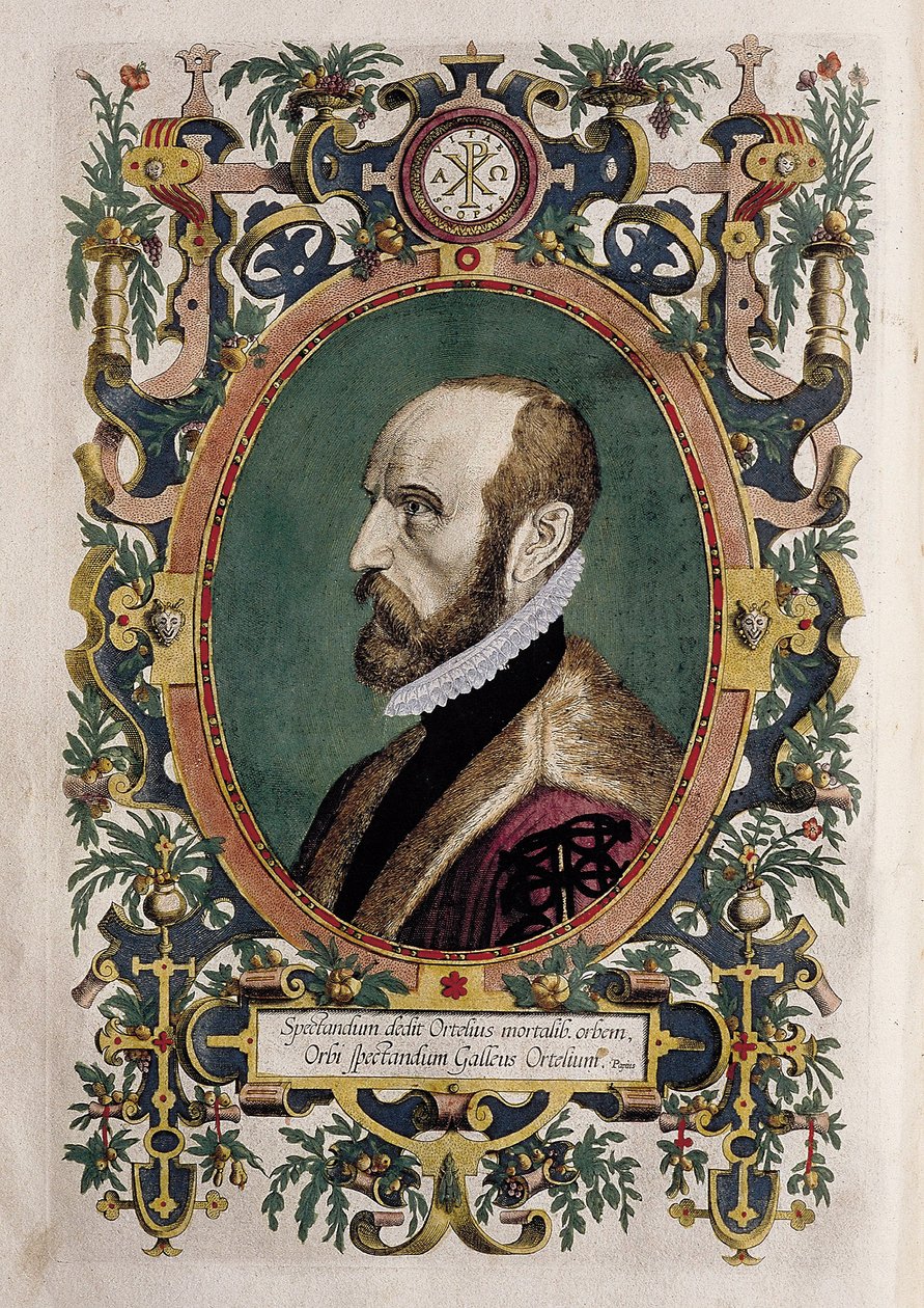Ritratto del cartografo Abraham Ortelius (incisione a colori) da Unknown artist