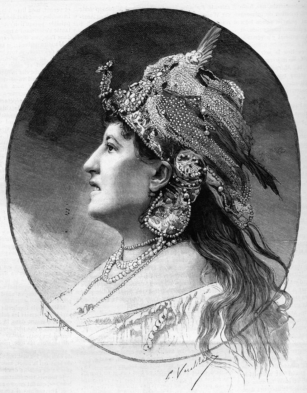 Ritratto della scrittrice Judith Gauthier (1845-1917) nel 1888 da Unknown artist