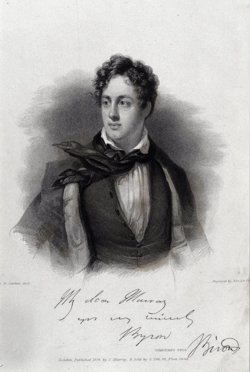 Ritratto del poeta George Gordon Byron (1788-1824) da Unknown artist