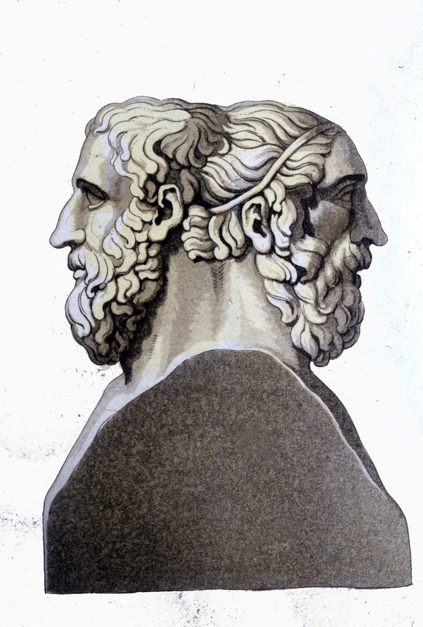 Ritratti di Omero (IX secolo a.C.) e Archiloco (712 a.C. - 648 a.C.), poeti greci. da Unknown artist