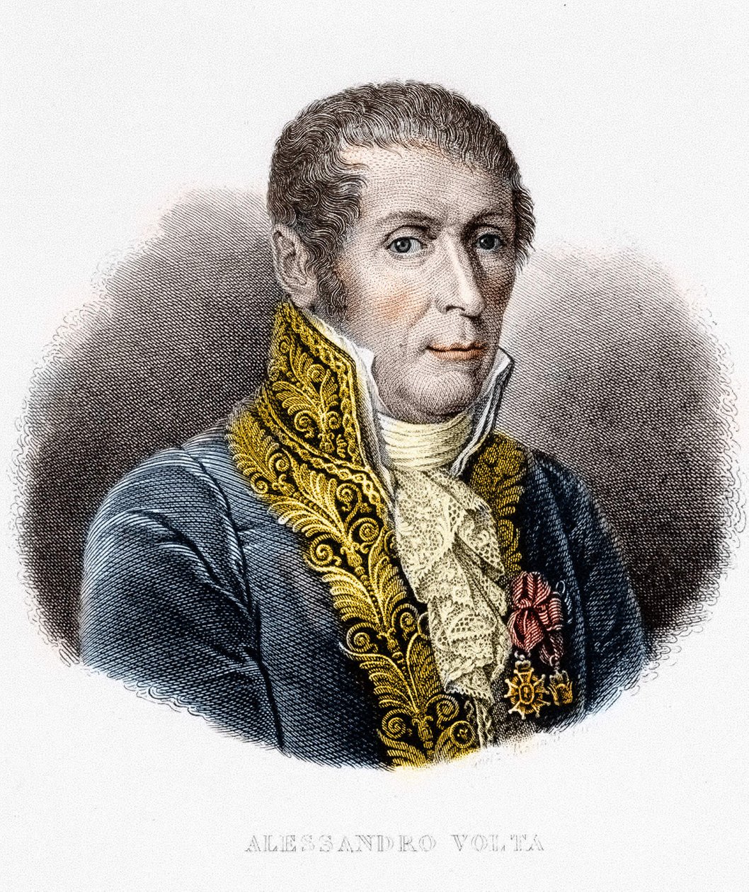 Ritratto di Alessandro Volta, fisico italiano, inventore della batteria elettrica da Unknown artist