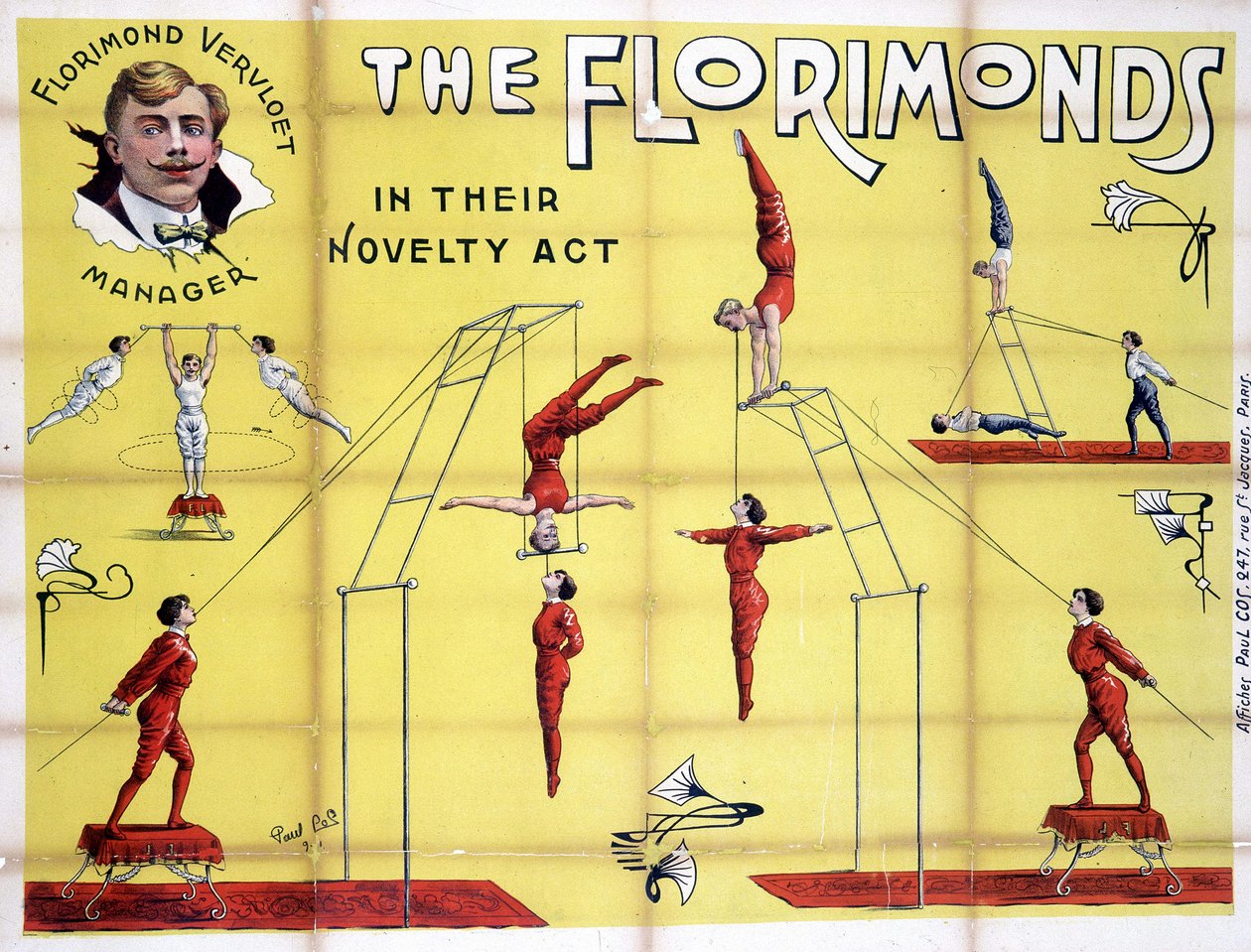 Poster per lo spettacolo dei Florimonds, trapezisti da Unknown artist