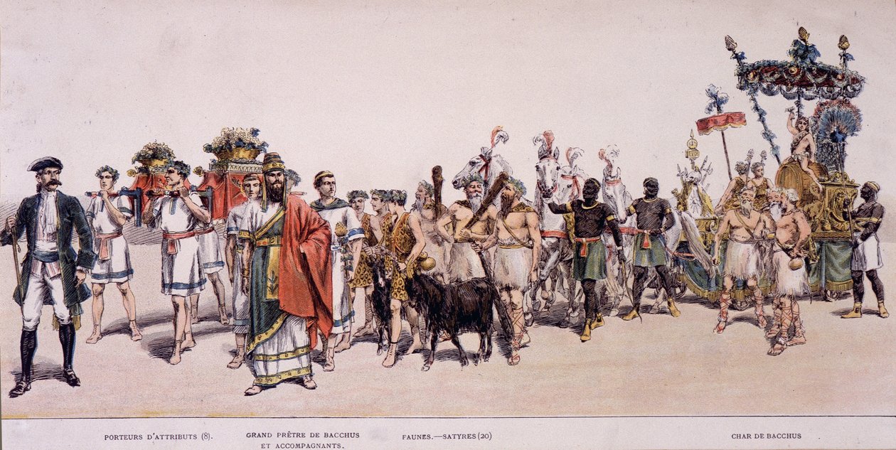 Processione dei mietitori e carro di Bacco - in "Album ufficiale della festa dei vignaioli" da Unknown artist