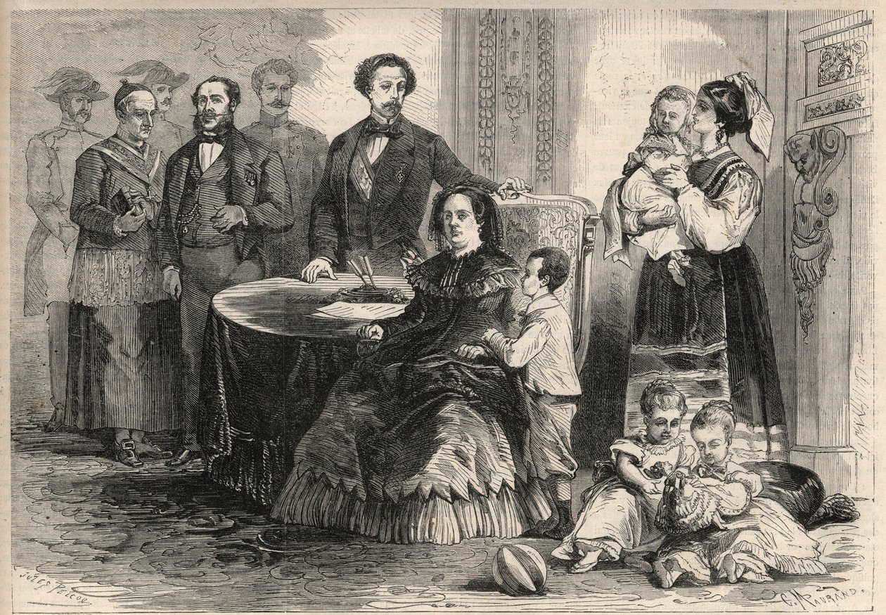 Regina Isabella II di Spagna (Isabella di Borbone) (1830-1904) e Francesco d
