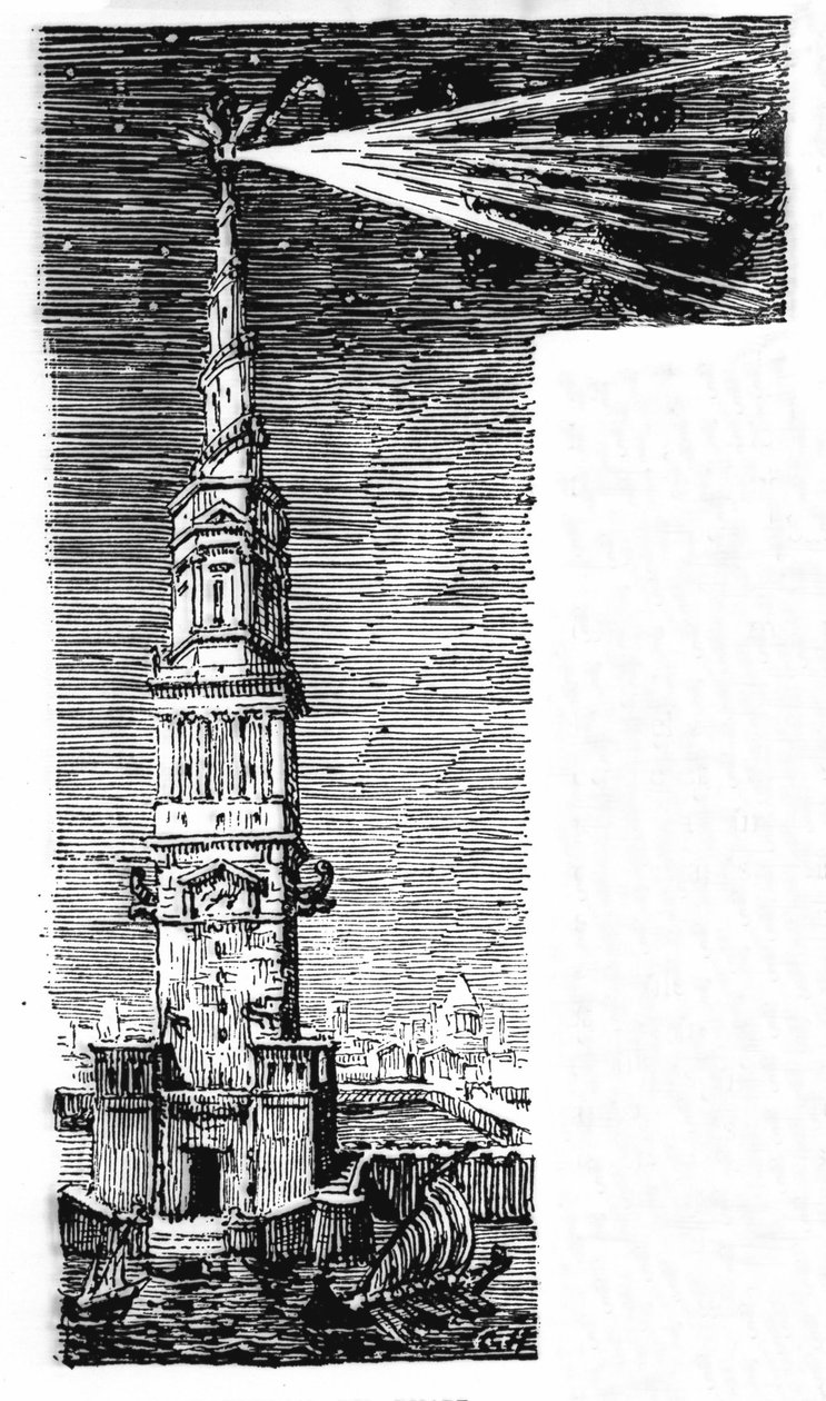 Ricostruzione del faro di Alessandria dopo Ebers Egitto. da Unknown artist