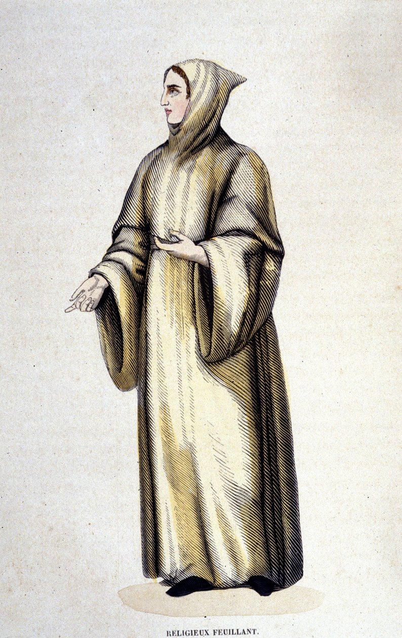 Religioso Feuillant, Ordine di Citeaux, riformato da Jean de La Barrière. Incisione del XIX secolo da Unknown artist