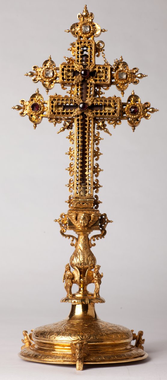 Croce reliquiario. Oreficeria con gioielli. Abbazia di Saint-Amand Tournai, ex-Elnone. XVI secolo da Unknown artist